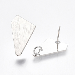 Платинированный Изделия из латуни, с петлей, многоугольник, без никеля , Реальная платина, 18x13 мм, отверстие : 3 мм, штифты : 0.8 мм