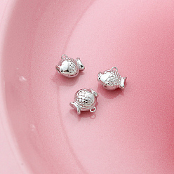 Fish Латунные подвески, платина, рыба, 9x10 мм