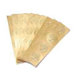 Gold Self Adhesive Gold Foil Embossed Stickers, Medal Decoration Sticker, Mixed Pattern, Gold, 223x57mm, Sticker: 49.5x50mm, 4pcs/sheet