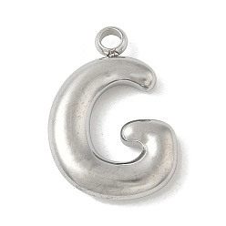 Letter G 304 начальные подвески из нержавеющей стали, цвет нержавеющей стали, Буква G, 16~18x6~18x3 мм, отверстие : 1.8 мм