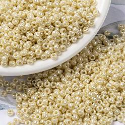 (RR441) Opaque Dark Cream Luster Миюки круглые бусины рокайль, японский бисер, (rr 441) непрозрачный темно-кремовый блеск, 8/0, 3 мм, отверстие : 1 мм, Около 19000~20500 шт / фунт