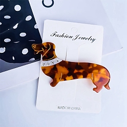 Перу Милые заколки для волос из ацетата целлюлозы (смола) для собак из кожи аллигатора, с клипсами из сплава и стразами, для женщин девушек, Перу, 45x85 мм