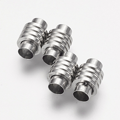 Нержавеющая Сталь Цвет Устойчивы к потускнению 304 магнитные застежки из нержавеющей стали с вклеиваемыми концами, колонка, цвет нержавеющей стали, 16x10 мм, отверстие : 6 мм