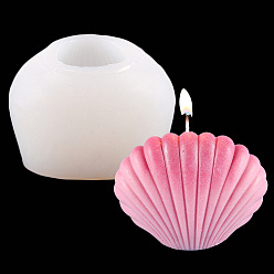 Белый Силиконовые формы для свечей в форме раковины, для изготовления ароматических свечей, белые, 6x10x7.3 см