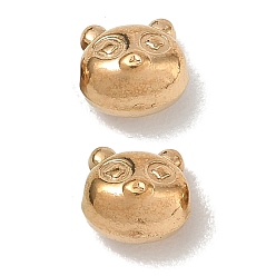 Real 18K Gold Plated 304 Stainless Steel Beads, Bear, Ion Plating(IP), Real 18K Gold Plated, 6.5x7x6mm, Hole: 1.4mm