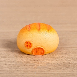 Оранжевый Миниатюрные украшения из смоляного хлеба, для садовых кукольных домиков, оранжевые, 22x32 мм