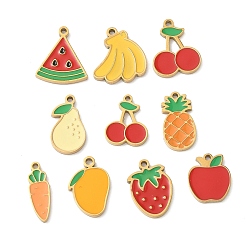 (52) Непрозрачная лаванда 201 из нержавеющей стали шармы эмали, фруктовое очарование, золотые, разноцветные, 11.5~14x4.5~12.5x1.5 мм, отверстие : 1.4 мм