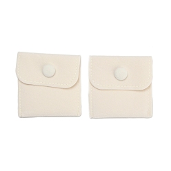 Папайя Оранжевый Мешочки для хранения ювелирных изделий из микрофибры, Подарочные мешочки для ювелирных изделий с застежкой-кнопкой, квадратный, papayawhip, 7x7x0.9 см