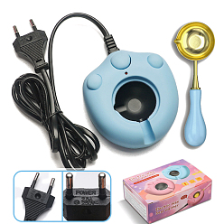 Синий 25a 250v пластиковый электрический нагреватель для сургучной печати с отпечатком кошачьей лапы и ложкой, инструмент для электрической печи для сургуча для штампов с сургучной печатью, синие, 90x83x35 мм