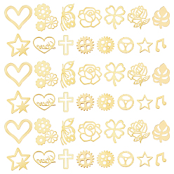 Золотой 15g 15 стиль латунные кабошоны, ногтей декоративные аксессуары, разнообразные, золотые, 2.5~5x2.5~6.5x0.1 мм, 1 g / style