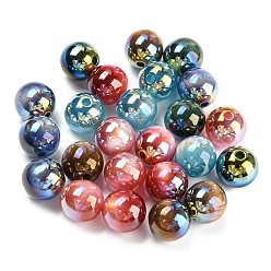 Gemischte Farbe Kunstharz-Katzenaugenperlen, Runde, Gemischte Farbe, 10 mm, Bohrung: 2 mm