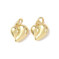 Настоящее золото 18K Латунные подвески, сердце прелести, без кадмия и без свинца, стойки покрытие, долговечный, с целью перехода в кольце, реальный 18 k позолоченный, 9x8x3 мм, отверстие : 2.5 мм