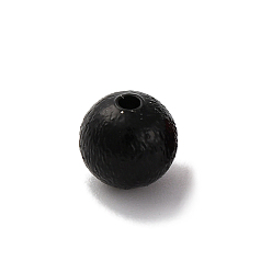 Черный Стойка гальваническое покрытие латунные бусины, окрашенные распылением, без кадмия и без свинца, долговечный, круглые, разноцветные, 8 мм, отверстие : 1.8 мм