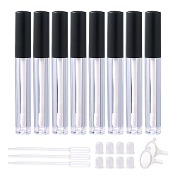 Clear DIY Lip Glaze Bottle Sets, with Plastic Transfer Pipettes and Plastic Funnel Hopper, Clear, 104mm, Capacity: 3ml, 12pcs/set