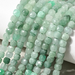 Бирманский Нефрит Естественный жадеит бисер пряди, граненые, кубические, 4~4.5x4~4.5x4~4.5 мм, отверстие : 0.9 мм, около 93 шт / нитка, 15.16''~15.35'' (38.5~39 см)