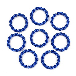Темно-Синий Алюминиевые быстроразъемные соединения, витое круглое кольцо, темно-синий, 24~24.5x3.5~4 мм, внутренний диаметр: 17~17.5 мм
