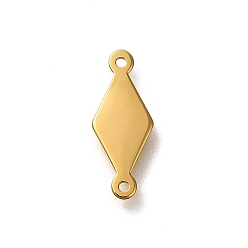 Настоящее золото 14K Ионное покрытие (ip) 304 подвески из нержавеющей стали, ромбовидные звенья, реальный 14 k позолоченный, 12x5x0.5 мм, отверстие : 0.7 мм