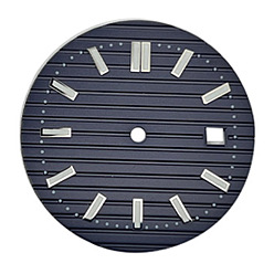 Slate Gray Luminous Glow in the Dark Brass Clock Face Dial, Flat Round, Slate Gray, 30.8mm