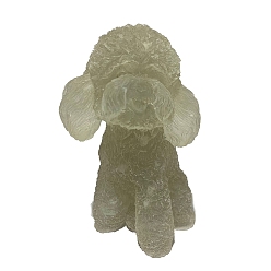 Опал Украшение для выставки собак из смолы, с опаловой крошкой внутри статуэток для украшения домашнего офиса, 55x55x100 мм