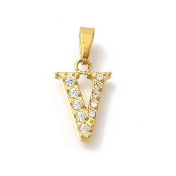 Золотой Ионное покрытие (ip) 304 подвески из нержавеющей стали с микропаве из кубического циркония, числовые прелести, золотые, 12.5x8.5x2 мм, отверстие : 4.5x2.5 мм