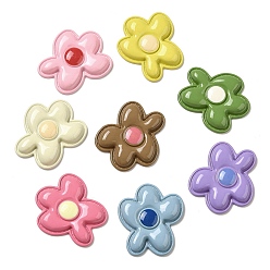 Цветок Непрозрачные кабошоны из смолы, для изготовления ювелирных изделий, разноцветные, цветок, 35.5x31.5x5.5 мм