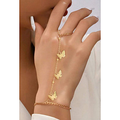 Золотой Сплав ссылка браслеты, браслеты-кольца для женщин, бабочка, золотые, 6-1/4 дюйм (16 см)