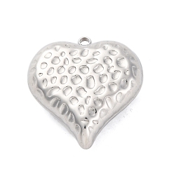 Нержавеющая Сталь Цвет 304 подвески из нержавеющей стали, шарма сердца, анти-тускнение, цвет нержавеющей стали, 25x23x9 мм, отверстие : 1.8 мм