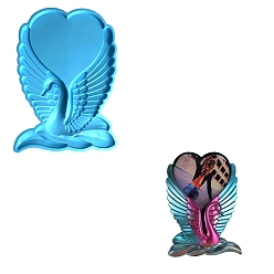 Темно-Голубой Силиконовые формы для фоторамок пищевого класса своими руками, формы для литья смолы, лебедь, глубокое синее небо, 195x139x22 мм