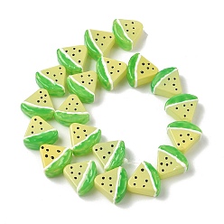 Желтый Бусины из стеклянной эмали, окрашенные методом запекания, арбуз, желтые, 19x20.5x8.5~9.5 мм, отверстие : 1.6 мм