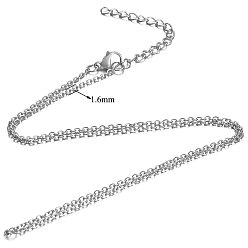 Stainless Steel Color 304 Stainless Steel Cable Chain Necklace, with Lobster Claw Clasps, Stainless Steel Color, 27.5 inch(70cm), 1.6mm
