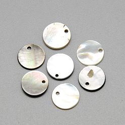 Черный Оболочки, черные губы прелести, плоско-круглые, чёрные, 10~11x1 мм, отверстие : 1 мм