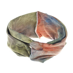 Цвет Оливы Хлопковые повязки на голову с принтом в стиле бохо, аксессуары для волос с эластичной оберткой для девочек и женщин, оливковый, 250x10 мм