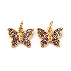 Танзания 304 из нержавеющей стали горный хрусталь подвески, с целью перехода в кольце, ионное покрытие (ip), бабочка, реальный 18 k позолоченный, танзанитом, 8.5x10.5x1.5 мм, отверстие : 2.5 мм