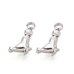 Нержавеющая Сталь Цвет 304 прелести нержавеющей стали, анти-тускнение, очарование морской собаки, цвет нержавеющей стали, 12x7x3 мм, отверстие : 1.8 мм