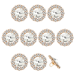 Light Gold 10 шт. пуговицы со стразами из сплава, цветок, золотой свет, 23x13.5 мм, отверстие : 2 мм