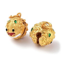 Матовый Золотой Цвет Подвески из эмали и сплава, очарование дракона, матовый золотой цвет, 16x13 мм, отверстие : 4.5 мм