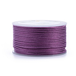 Dark Orchid Polyester Braided Cords, for Jewelry Making Beading Crafting, Dark Orchid, 2mm, about 21.87 yards(20m)/roll