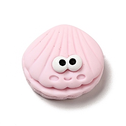 Shell Shape Кабошоны из непрозрачной смолы на тему океана, прекрасный мультфильм морских животных, розовые, оболочка, 19x21x9 мм