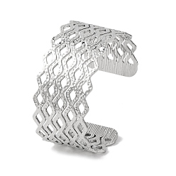 Нержавеющая Сталь Цвет 304 женские браслеты-манжеты из нержавеющей стали, цвет нержавеющей стали, внутренний диаметр: 2x2-3/8 дюйм (5x5.9 см)