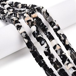 Джаспер Зебра Природные зебры яшмы бисер нитей, кубические, 6~7x6~6.5x6~6.5 мм, отверстие : 1 мм, около 60~61 шт / нитка, 15~15.366'' (38.1~39 см)