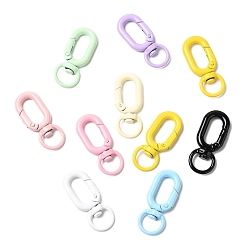 (52) Непрозрачная лаванда Окрашенные распылением сплавные поворотные застежки-лобстеры, поворотный карабин-лобстер, разноцветные, 38.5x16x5.5 мм, отверстие : 11x9 мм, внутренний диаметр: 16.5x8 мм