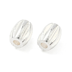 Посеребрённый Латунные бусины, баррель, долговечный, стойки покрытие, без свинца и без кадмия, 925 серебро покрытием, 6x5 мм, отверстие : 1.8 мм