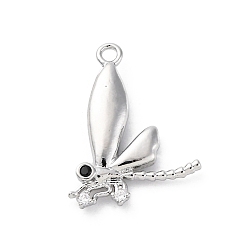 Real 14K Gold Filled Подвески латунные горный хрусталь, без кадмия, без никеля и без свинца, очарование стрекозы, real 14 k золото заполнено, 19.5x13x3 мм, отверстие : 1.5 мм