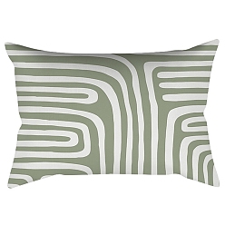 Stripe Fundas de almohada de poliéster abstractas de geometría de estilo nórdico serie verde, fundas de colchón, para sofá cama, Rectángulo, raya, 300x500 mm