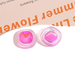 Розовый AB Cmолы кабошон горный хрусталь, квадратный, Роза AB, 23x23 мм