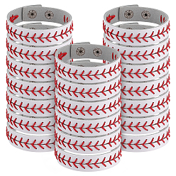 Белый Коровьей шнур браслеты, с железными застежками, белые, 22.3x1.7x0.2 см