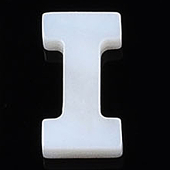 Letter I Естественных пресноводных стеклянные бусы, цвет морской раковины, Начальная буква, Буква "i", 9.5x5x2 мм, отверстие : 0.8 мм