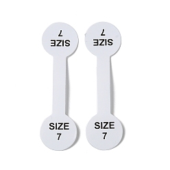 Белый Стикер размера складного бумажного кольца, Размер 7, бирка с размером клейкого кольца, круглые, белые, 5.1x1.4x0.01 см