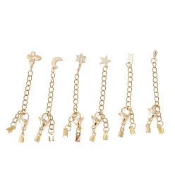 Mixed Shapes 6 шт. 304 конец из нержавеющей стали с цепями, с 304 застежками-карабинами из нержавеющей стали и латунными подвесками, разнообразные, 52 мм