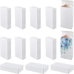 Белый Картонная подарочная коробка, для свадебного дня рождения рождество, прямоугольные, белые, размер коробки: 2.8x6.2x11.5 см